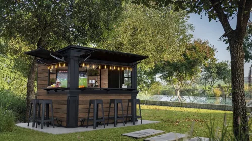 Keter DECO BAR DUO kerti bár és tároló – DECOCOAT, walnut, 2 az 1-ben