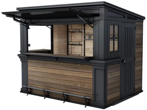 Keter DECO BAR DUO kerti bár és tároló – DECOCOAT, walnut, 2 az 1-ben