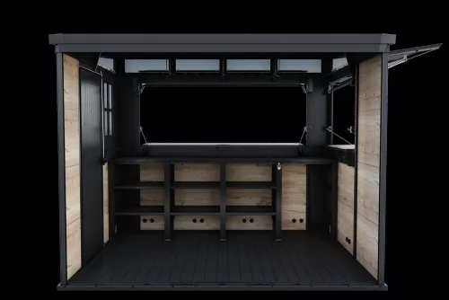 Keter DECO BAR DUO kerti bár és tároló – DECOCOAT, walnut, 2 az 1-ben