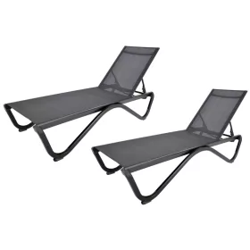   Rojaplast ZWL-515 DUO alumínium napozóágy szett – fekete (2 db)